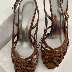Calvin Klein Tan Strappy Heels